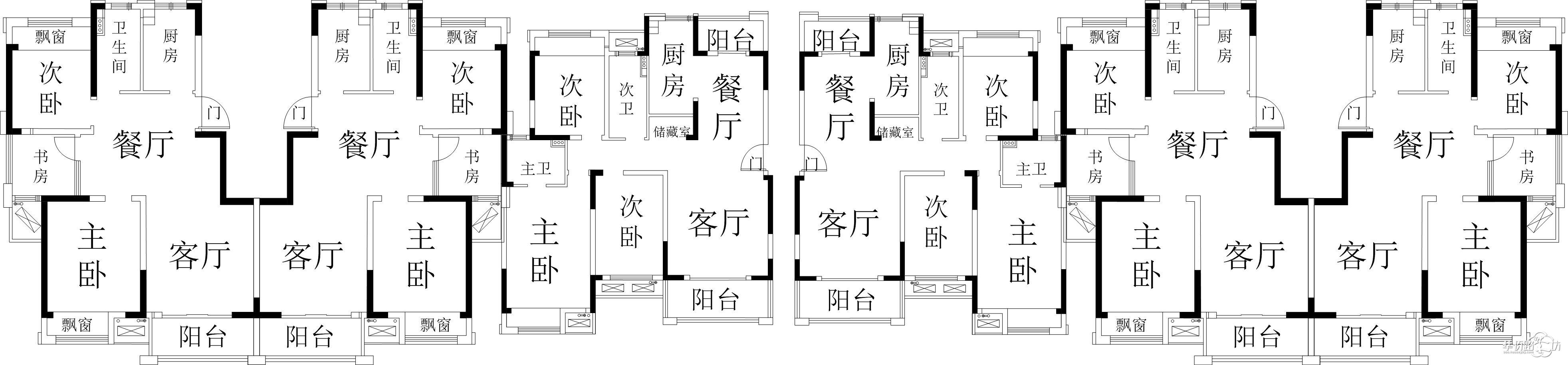 44栋户型图,楼层示意图visio版