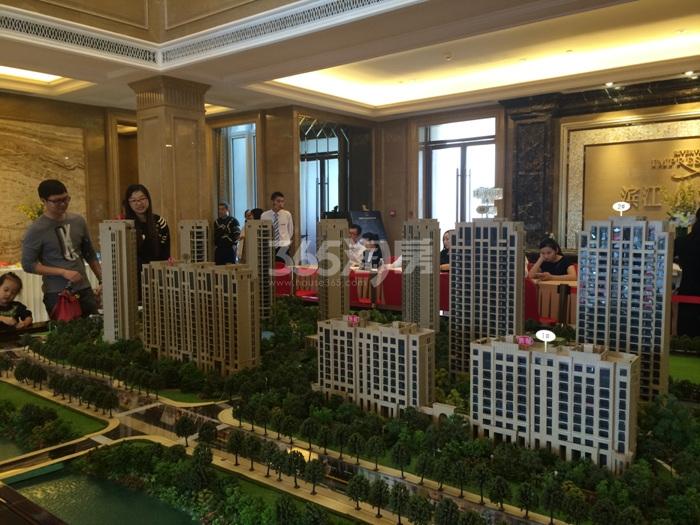 2015年9月滨江钱塘印象项目实景--售楼处沙盘