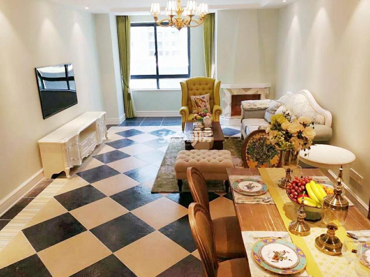 富阳乐汇城约53方样板房——客厅与餐厅